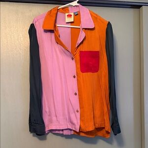 FARM Rio Multicolor Blouse - Pink, Orange, Red, Black